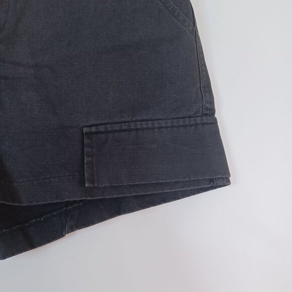 LF Women's Shorts Black Sz M Canvas High Rise Logo Pockets Casual Grunge Goth - Picture 6 of 15